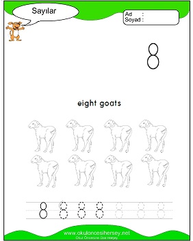 okul öncesi 1 sayısı çizgi çalışması